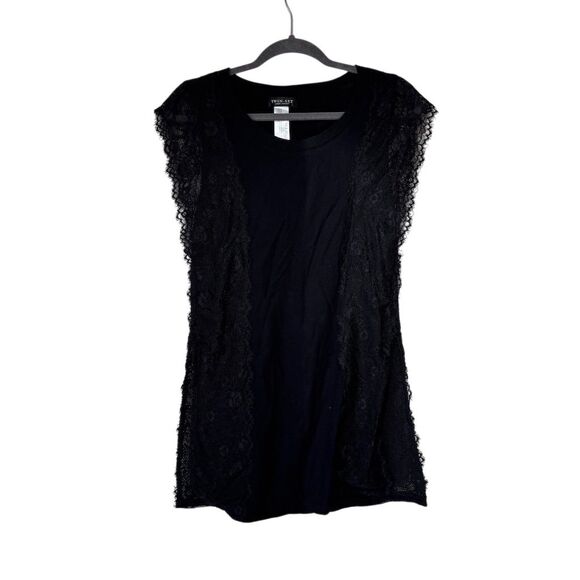 Twin-Set Simona Barbieri Women's Black Lace Jersey Top Size XS - Picture 1 of 4